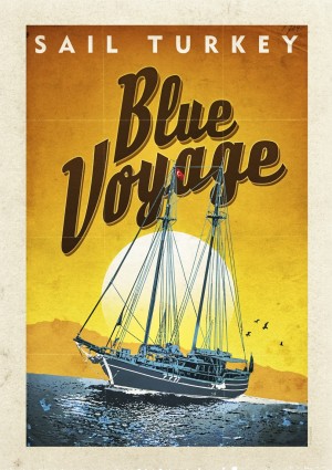 Turkey Blue Voyagge vintage travel poster